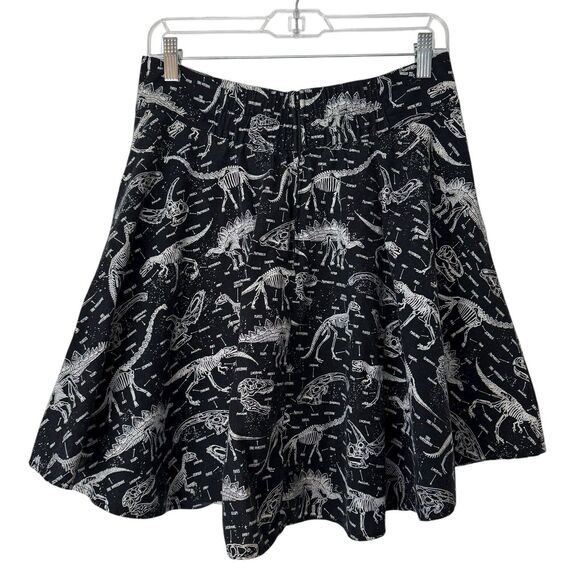 Folter Skater Skirt Womens Size XL Black Dinosaur Print Kitsch Academia Science - Picture 2 of 11